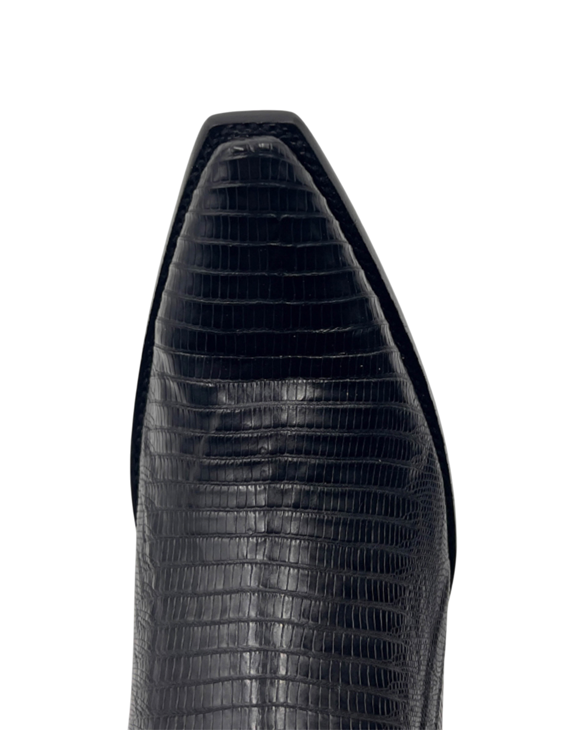 Old Gringo Boots Mayra collar tall black western boots with textured lizard-print leather and a pointed toe