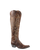 Old Gringo Boots Mayra brass goat leather tall western boots with intricate white embroidery and 18-inch shaft