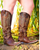 Old Gringo Boots Mayra brass goat leather western boots with intricate embroidery and 18-inch shaft height