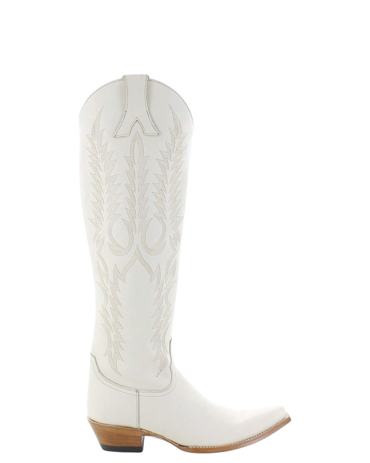 Old Gringo Boots Mayra Mid cowhide western boot in bone with intricate tonal embroidery and a 4Long toe