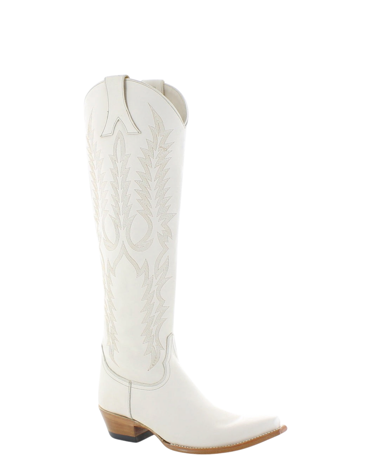 Old Gringo Boots Mayra Mid cowhide leather western boots in bone with intricate embroidery and 18-inch shaft