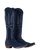 Old Gringo Boots Mayra navy blue suede knee-high western boots with intricate grey embroidery and side zipper