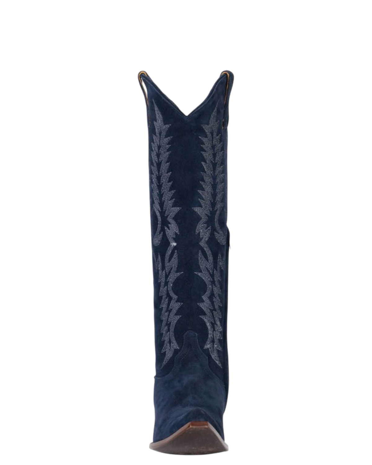Old Gringo Boots Mayra navy blue suede western boot with intricate tonal embroidery and a classic pointed toe