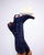 Old Gringo Boots Mayra navy blue suede western boots with intricate stitching and a cake plate balanced on the toe