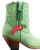 Old Gringo Boots Chili Short in soft mint goat leather with tonal stitching and a decorative red chili bauble