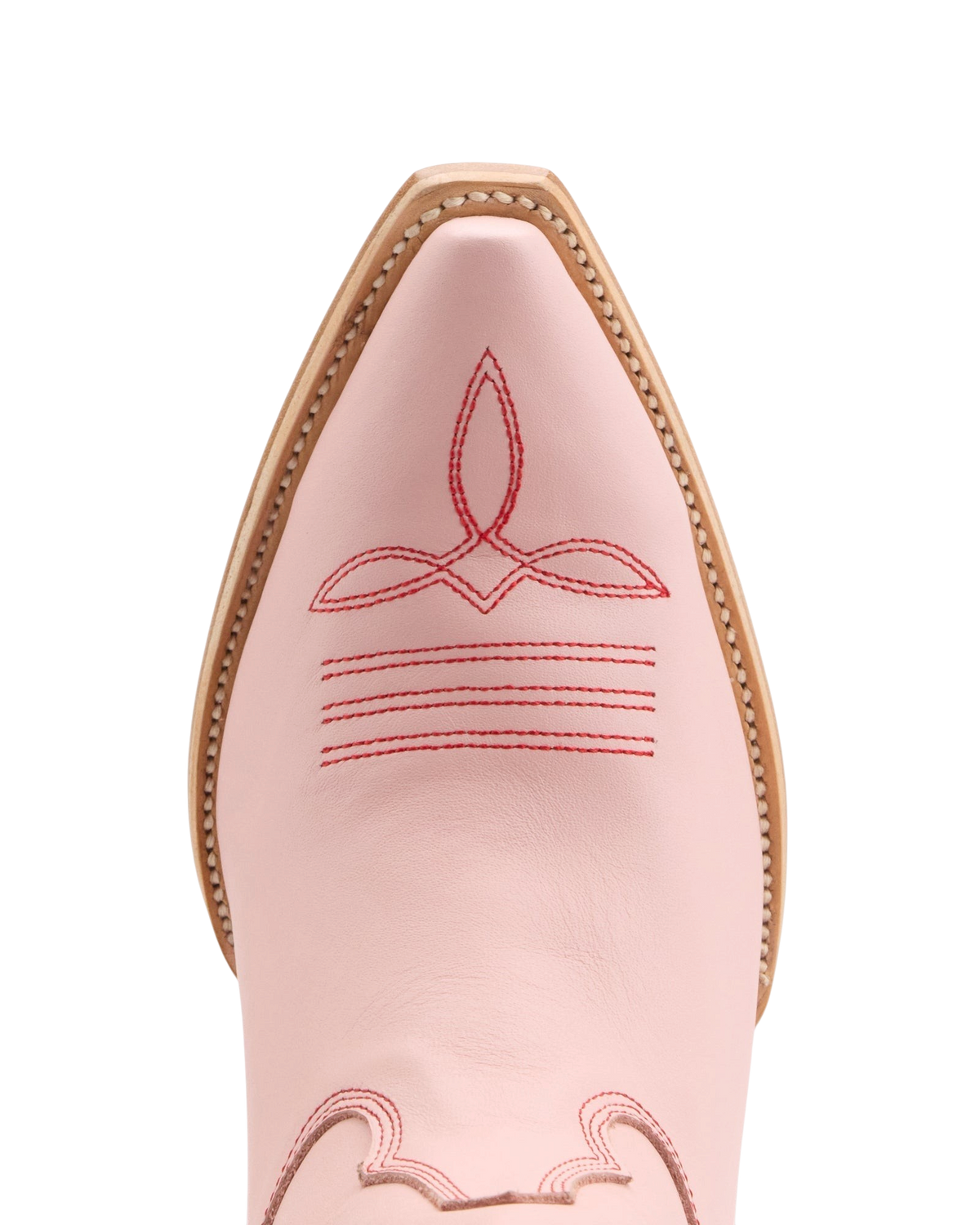 Old Gringo Boots Cherry pink cowhide leather western boot with red contrast stitching and pointed toe detail