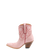 Old Gringo Boots Cherry Short pink cowhide leather western boots with red contrast stitching and a pointed toe