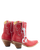 Old Gringo Boots red cowhide leather western boots with white contrast stitching and heart bauble charm
