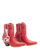 Old Gringo Boots red cowhide leather western boots with white contrast stitching and a heart charm detail