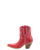 Old Gringo Boots red cowhide leather western ankle boots with contrast stitching and heart detail