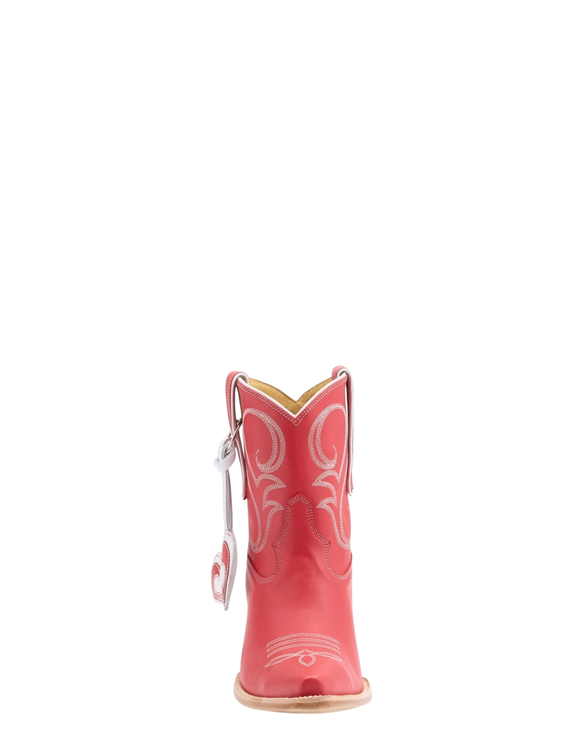 Old Gringo Boots red cowhide leather western boots with contrast stitching and a heart charm detail