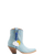 Old Gringo Boots sky blue goat leather ankle boots with cloud and sun charm and decorative stitching