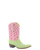 Old Gringo Boots Watermelon Moonshine shortie cowboy boots in pink and green leather with seed-like accents