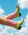Old Gringo Boots Watermelon Moonshine cowgirl boots in green and pink leather with watermelon seed embroidery