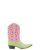 Old Gringo Boots Watermelon Moonshine western cowgirl boots in pink and green leather with watermelon seed details