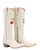 Old Gringo Boots Cherry Cherry white goat leather cowboy boots with red cherry embroidery and side zipper detail