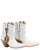 Old Gringo Boots white cowhide leather western boots with contrast stitching and a football-shaped pigskin charm.
