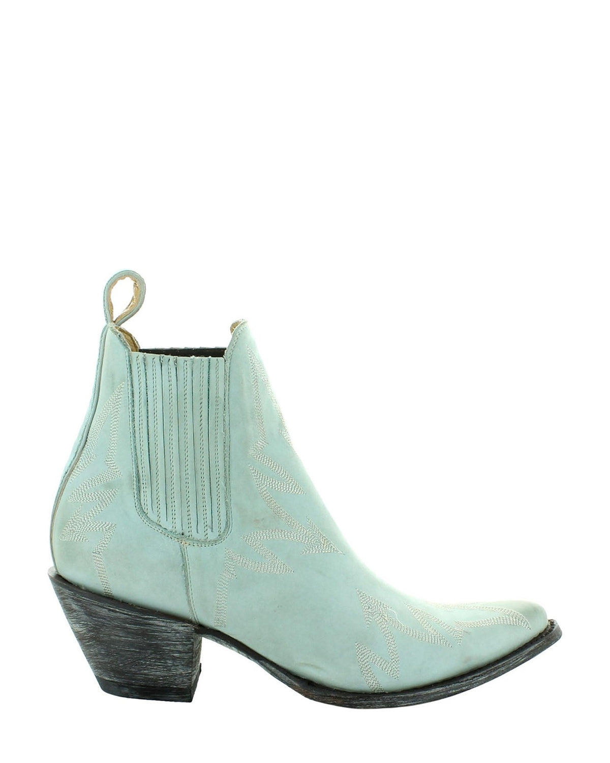 Old Gringo Vadia Chelsea Short Blue women's 7" cowboy boot, side view