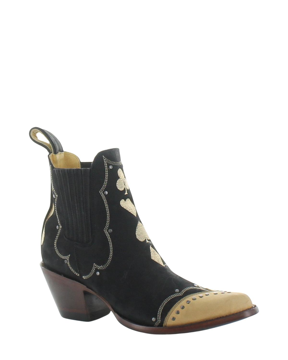 Old Gringo Player Botin Black/Tan women's 7" cowboy boot, side view