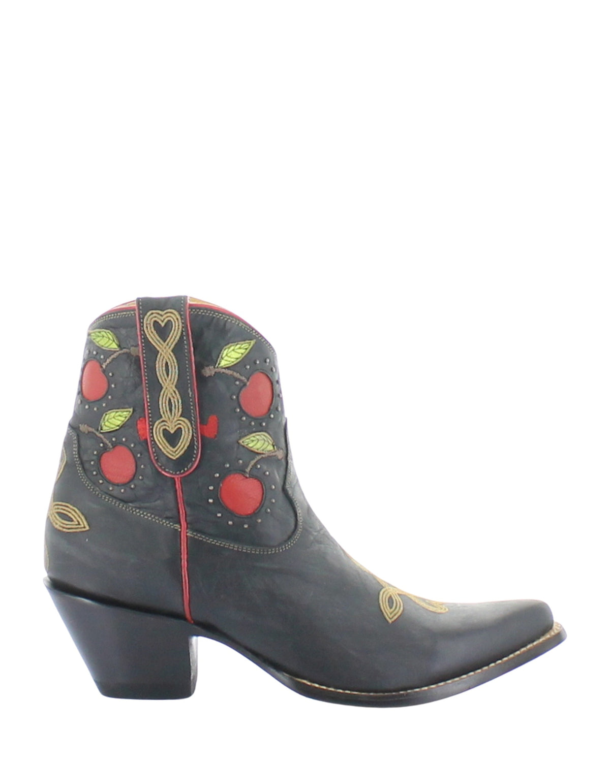 Old Gringo Kersen Short YBL664 Black women's 8" cowboy boot, side view