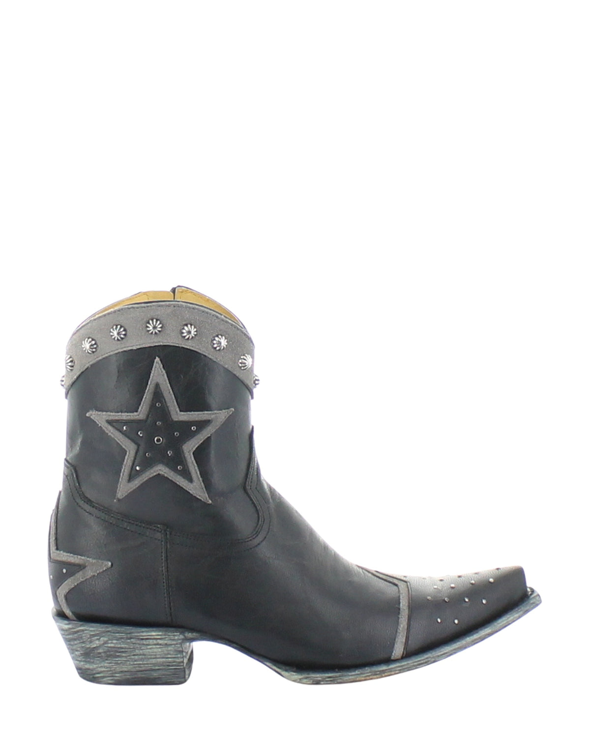 Old Gringo Ostrava Black women's 6" cowboy boot, side view