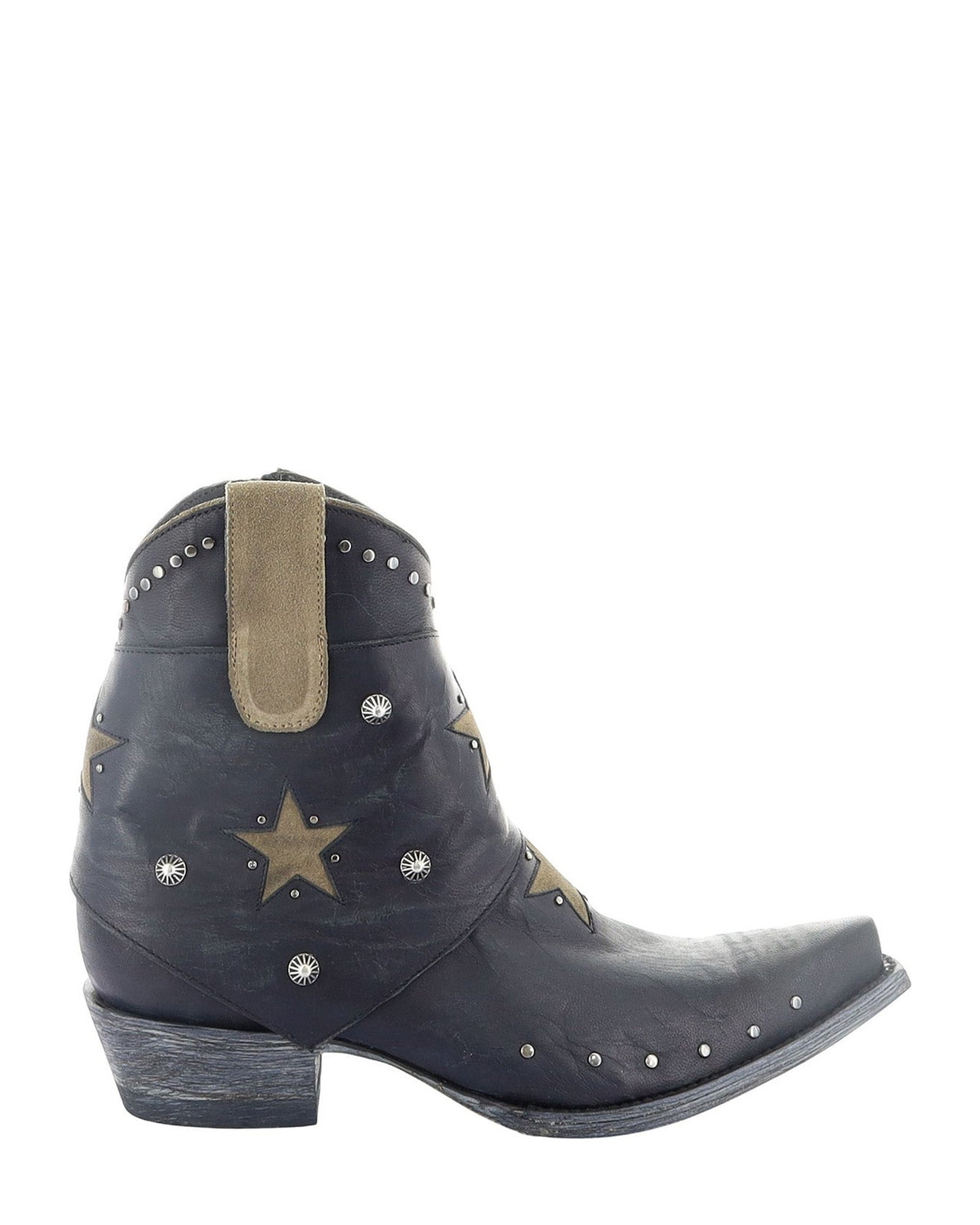 Old Gringo Star Light Black women's 7" cowboy boot, side view