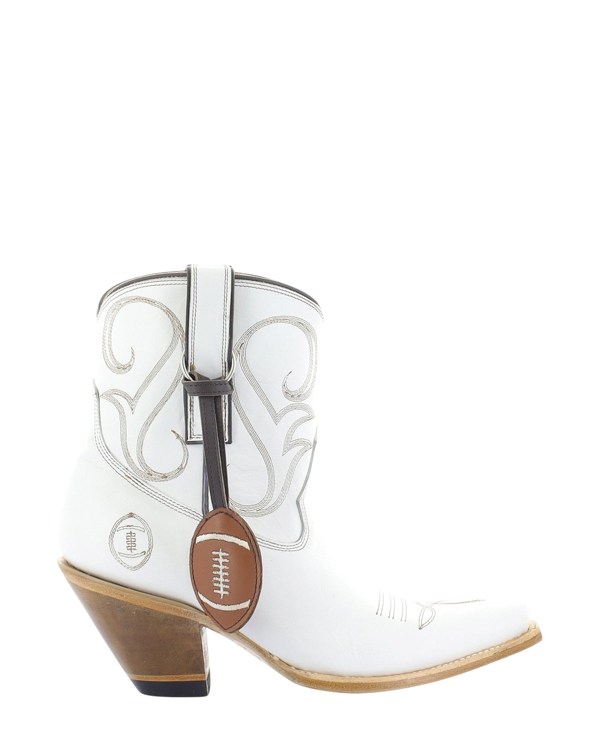 Old Gringo Pigskin Short White women's 7" cowboy boot, side view