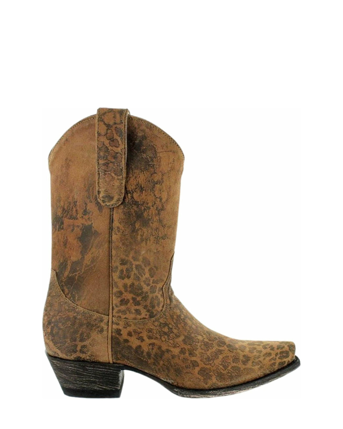 Old Gringo Leopardito YP Ochre women's 10" cowboy boot, side view