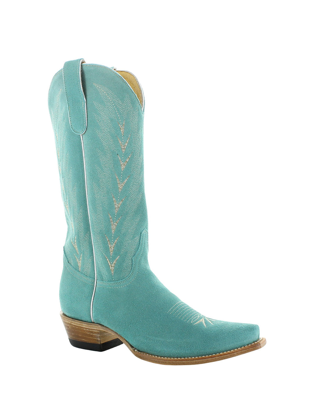 Old Gringo Karima YL612 Suede Aqua women's 13" cowboy boot, side view