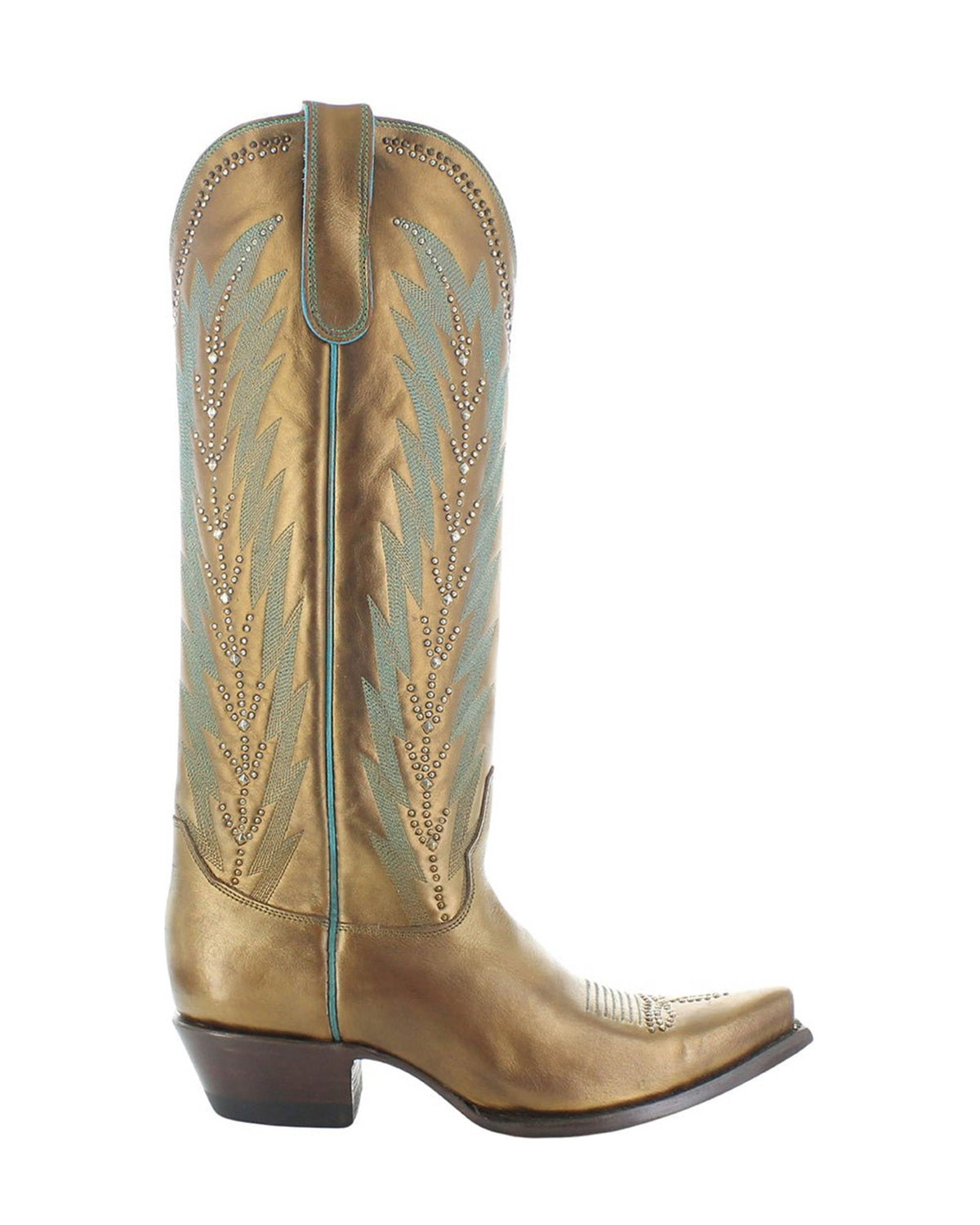 Old Gringo Karima Stud Copper women's 15" cowboy boot, side view