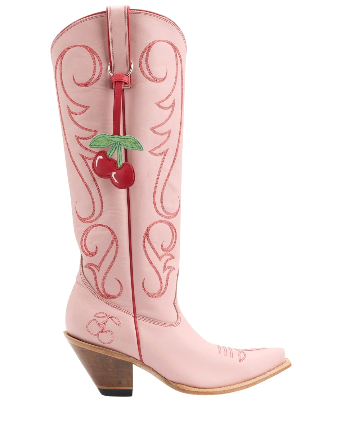 Old Gringo Cherry Pink women's 17" cowboy boot, side view