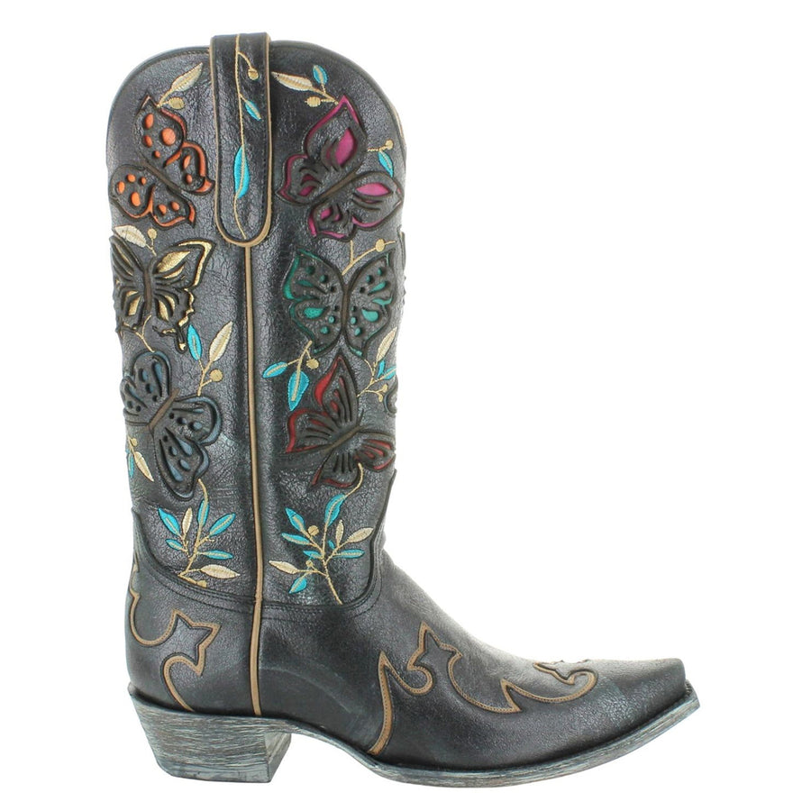 Bottes Western Old Gringo Ellie - Cuir Marron Brodé Fleurs - Taille 7 Femme