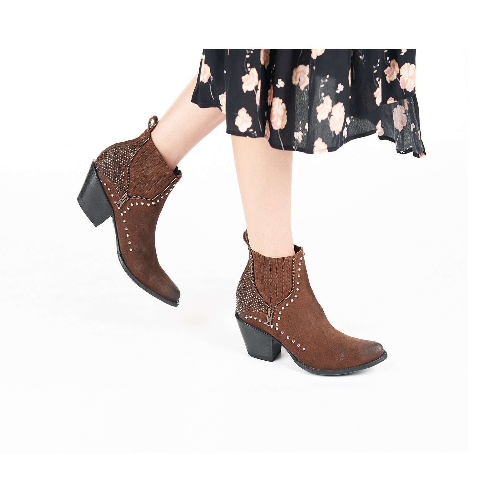 Women's Soft Suede Studded Ankle Boots | Cambria | Yippee Ki Yay