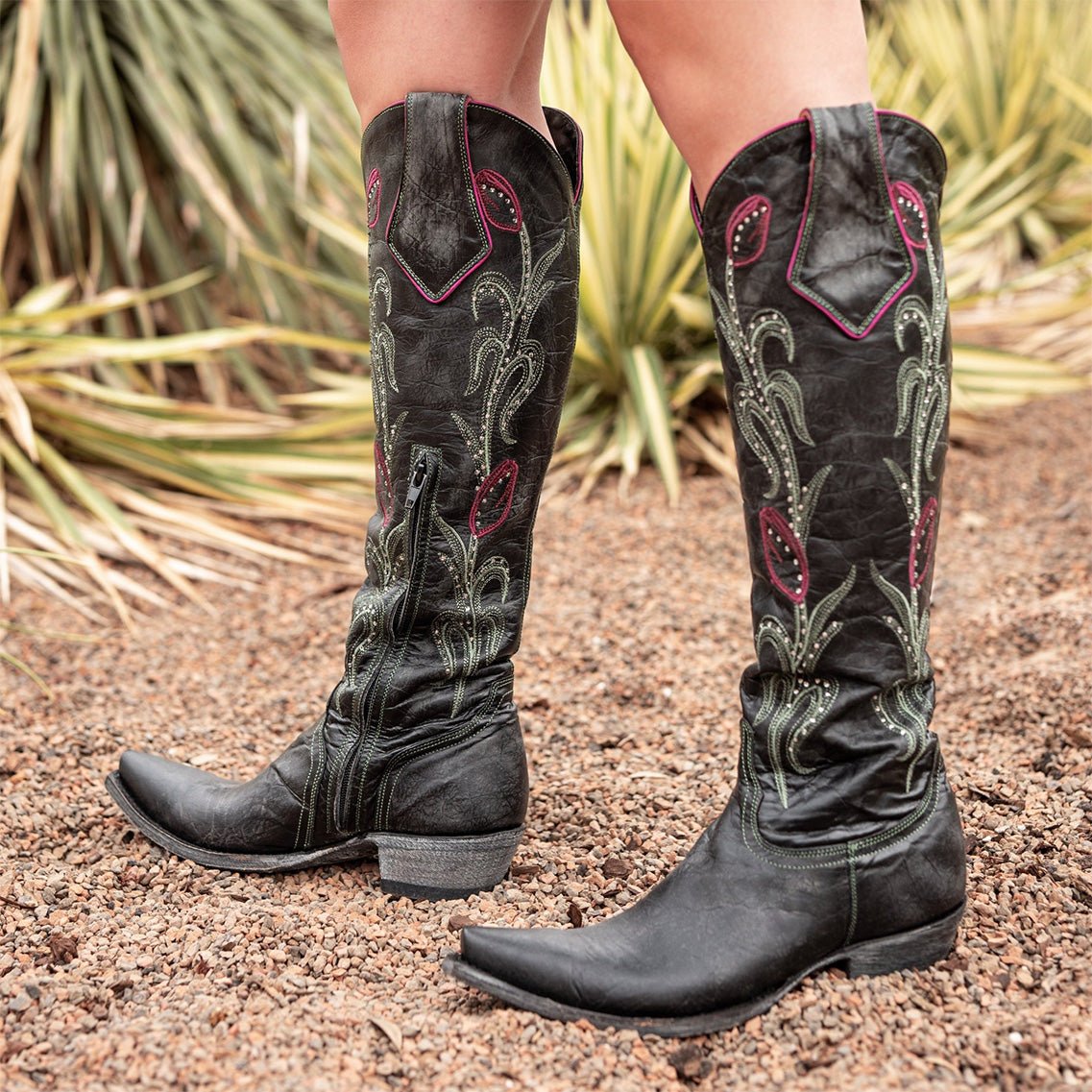 Ladies leather on sale cowboy boots uk