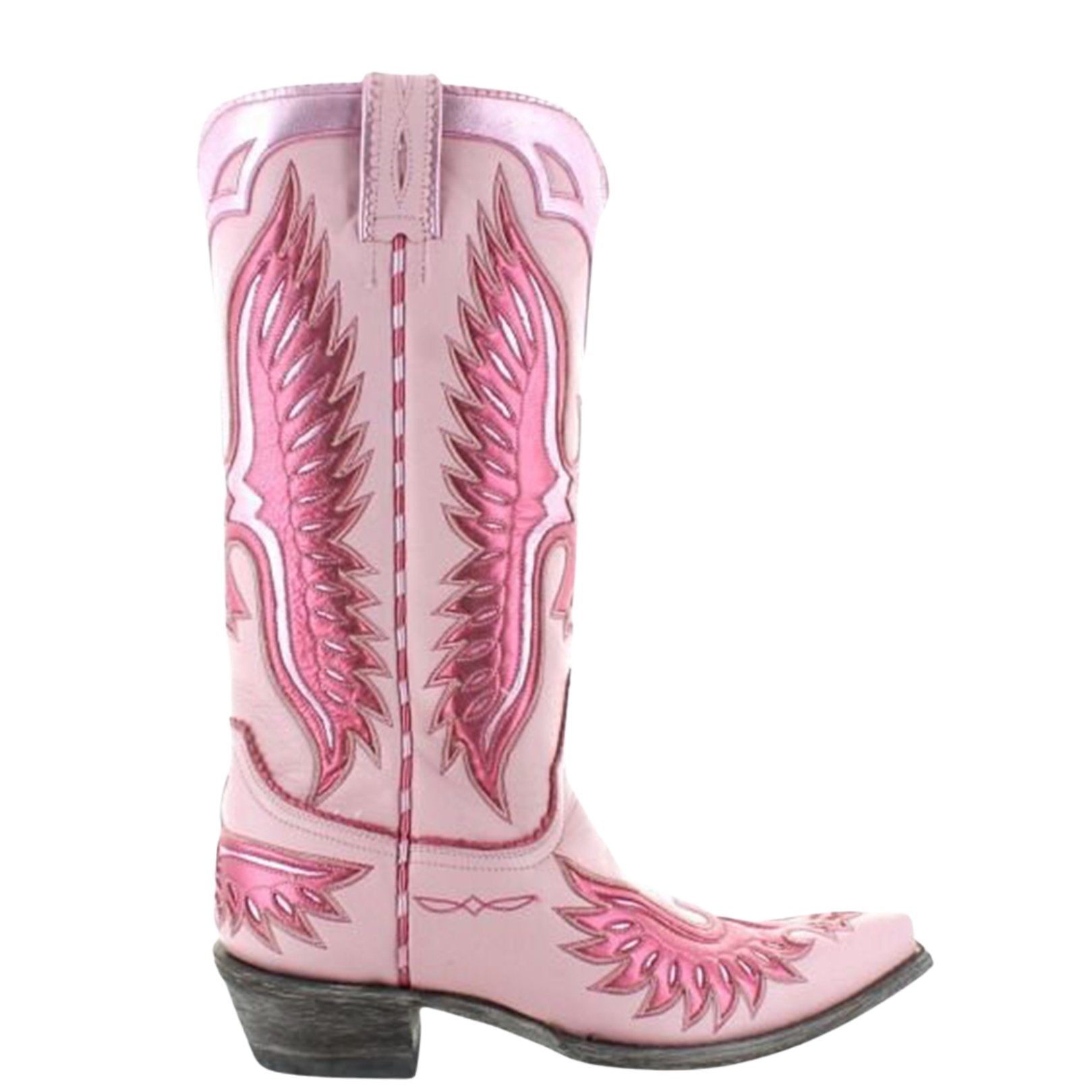 Women's Cowhide Leather Eagle Inlay/Overlay Cowboy Boots Eagle