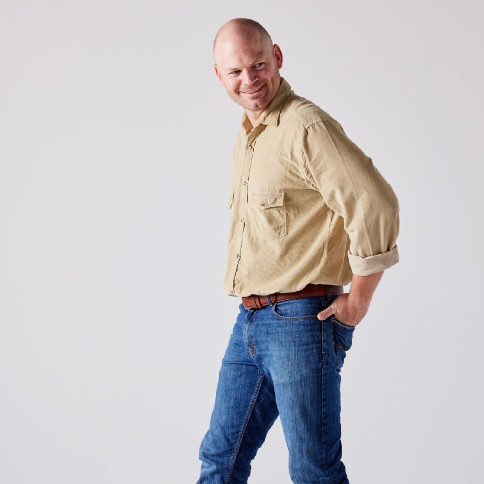 Men's Corduroy Shirt Beige