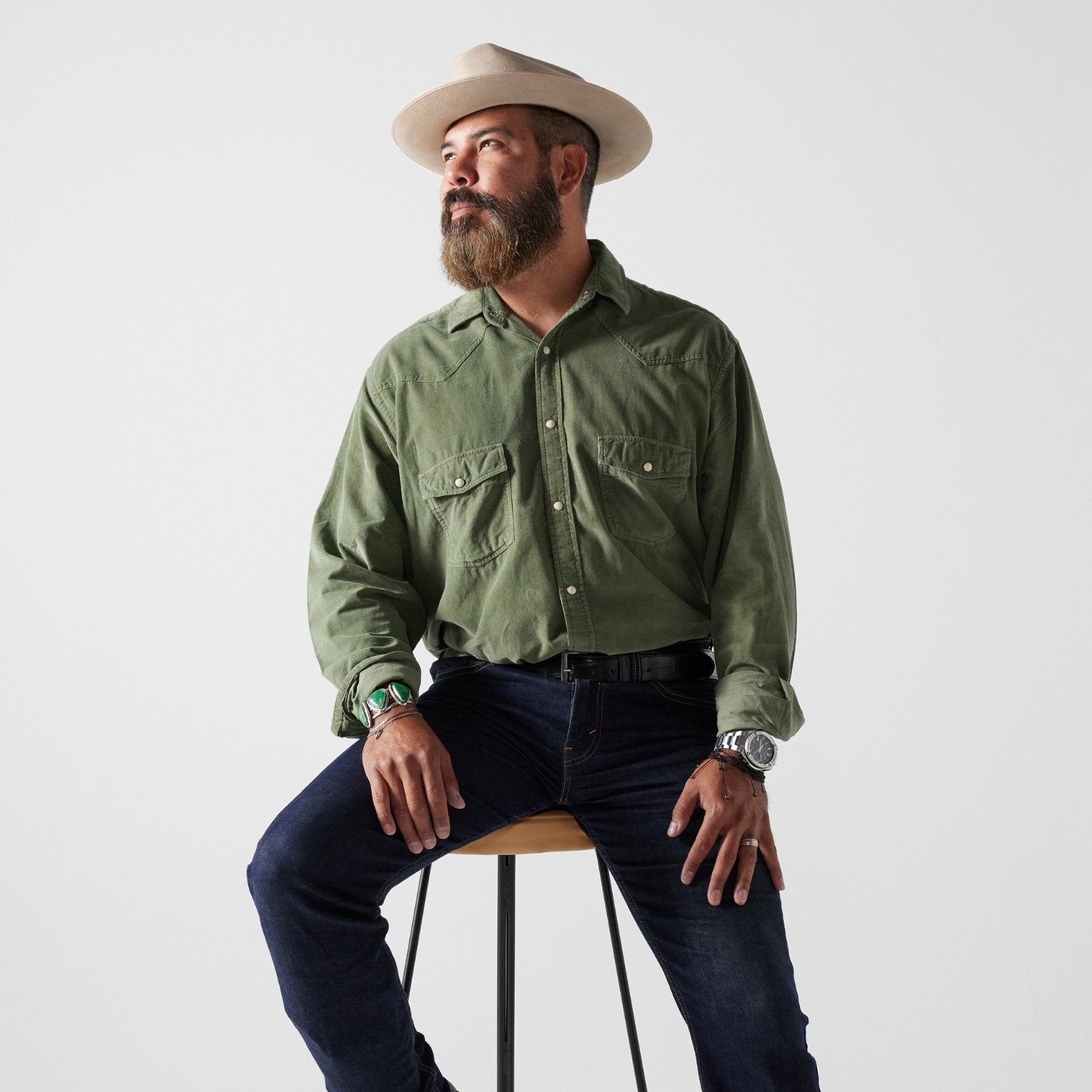 Men's Corduroy Shirt Green